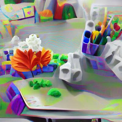 Vibrant Acrylic Painting with Ambient Occlusion