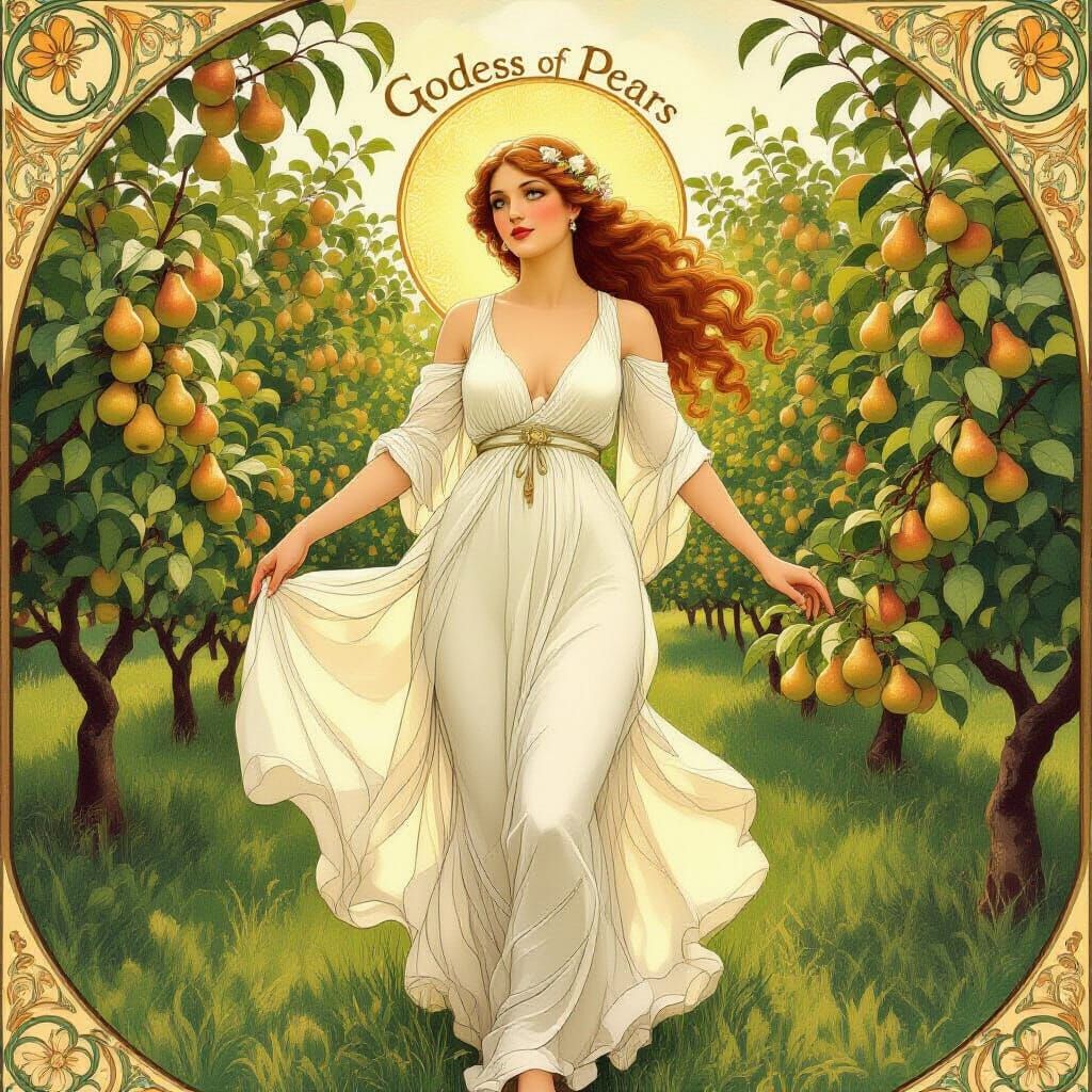 Pear Goddess in South of France: Art Nouveau