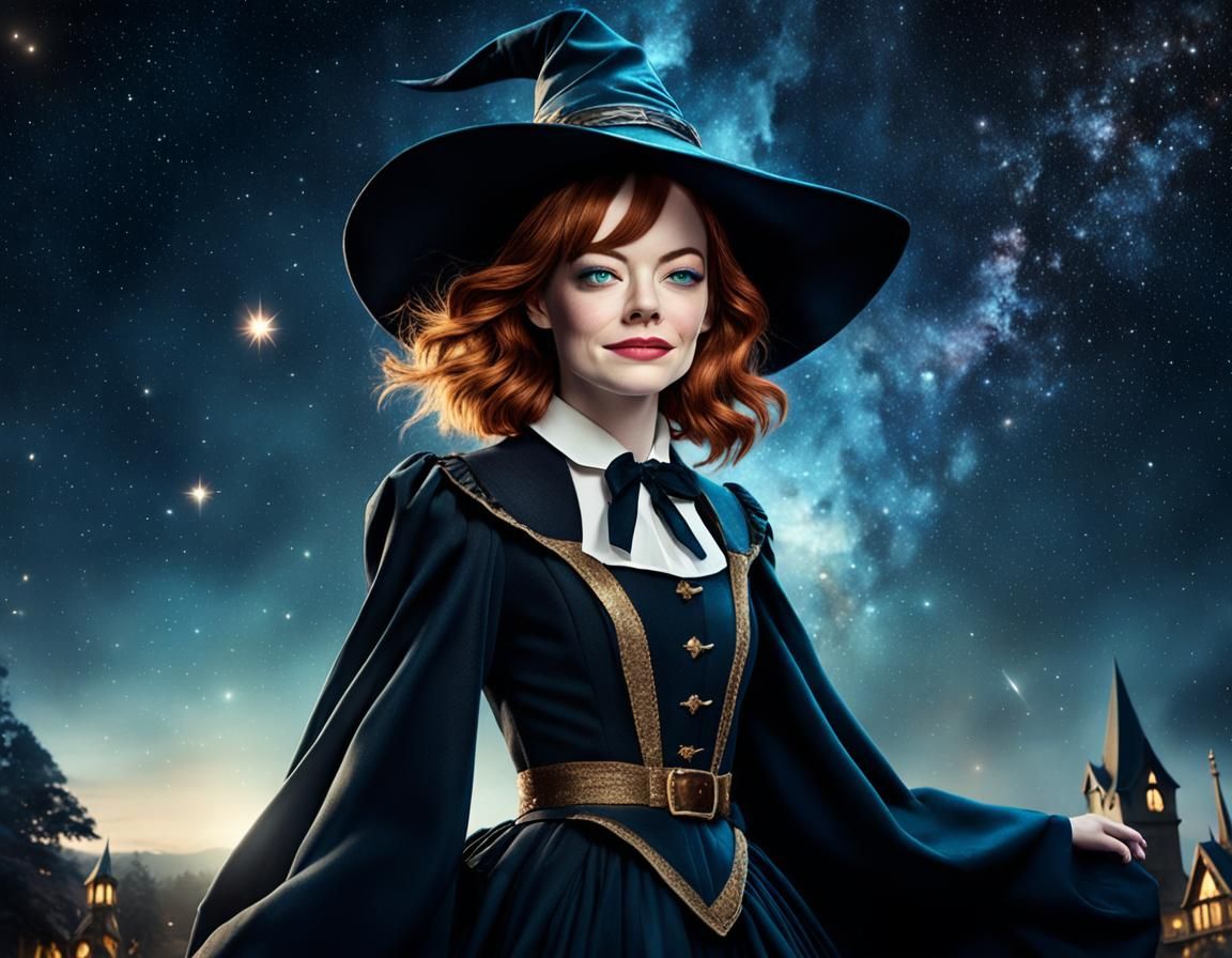 Fairytale Witch Emma Stone in Anime Style