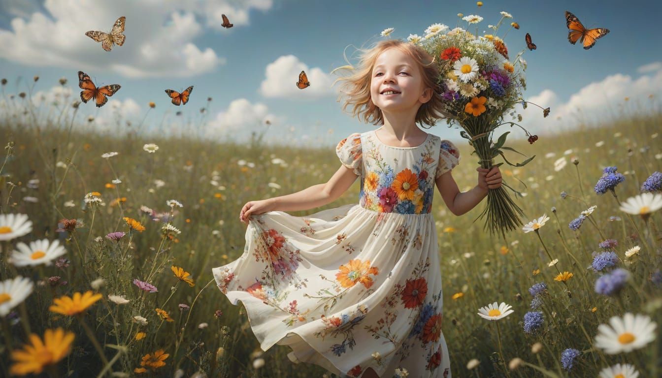 Collecting wild flowers.