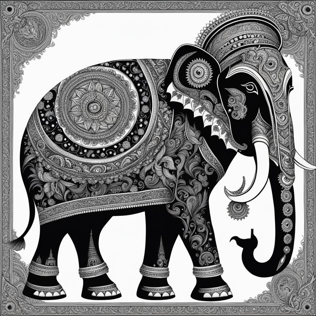 Detailed Hindu Elephant God in Fantasy Art