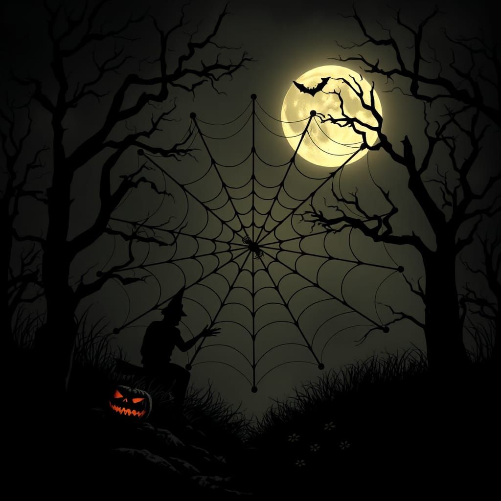 Eerie Halloween Dark Web Concept Art