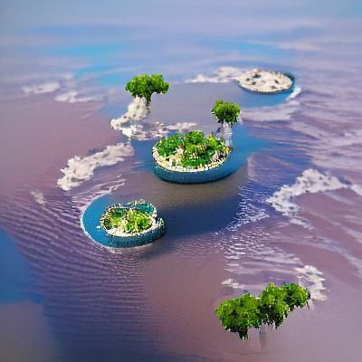 Floating Islands in a Sky Landscape