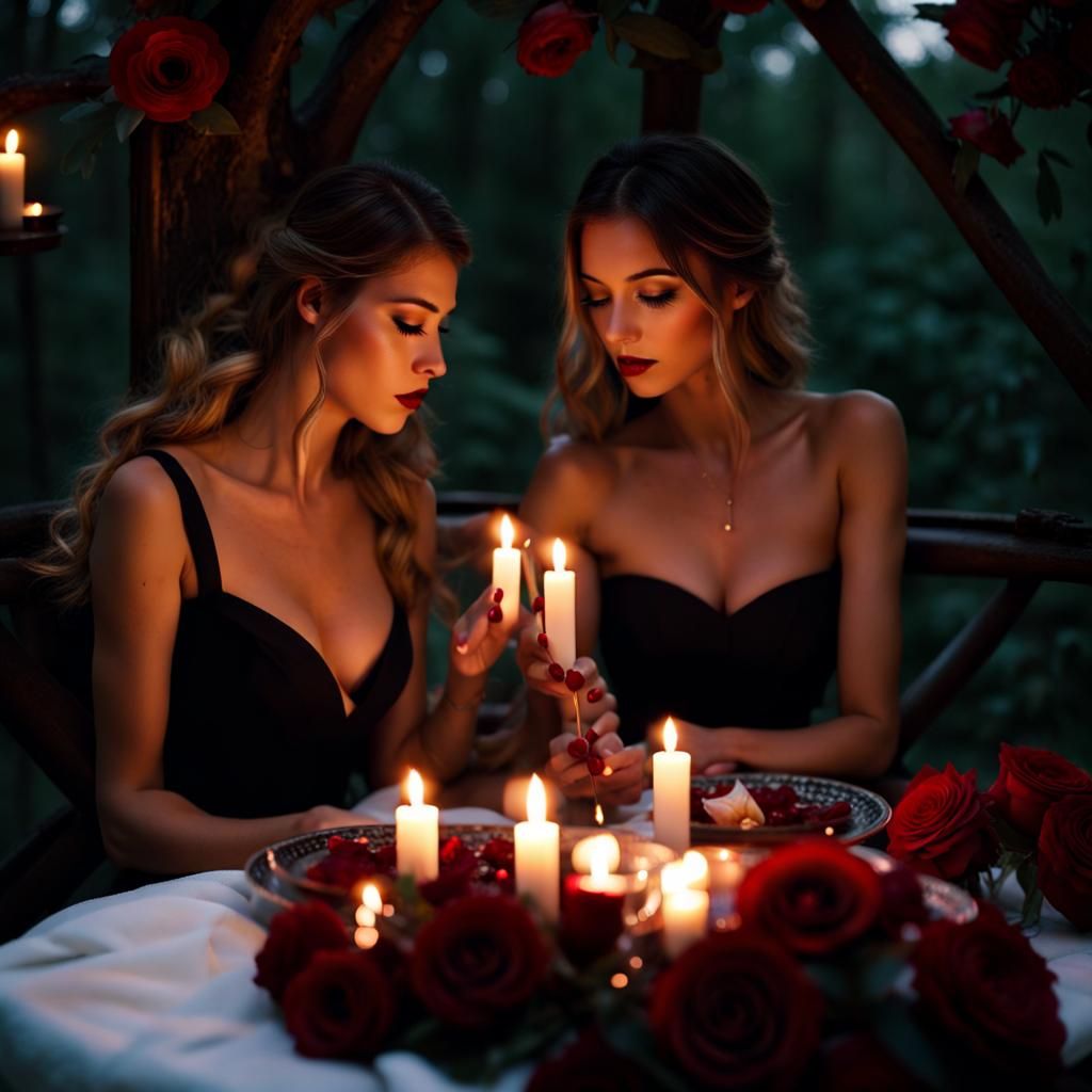 Romantic Treehouse Dinner in Femme Fatale Style
