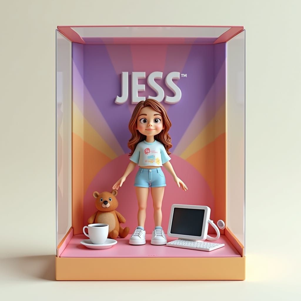 Photo-Realistic Action Figure in Colorful Box with Cute Acce...