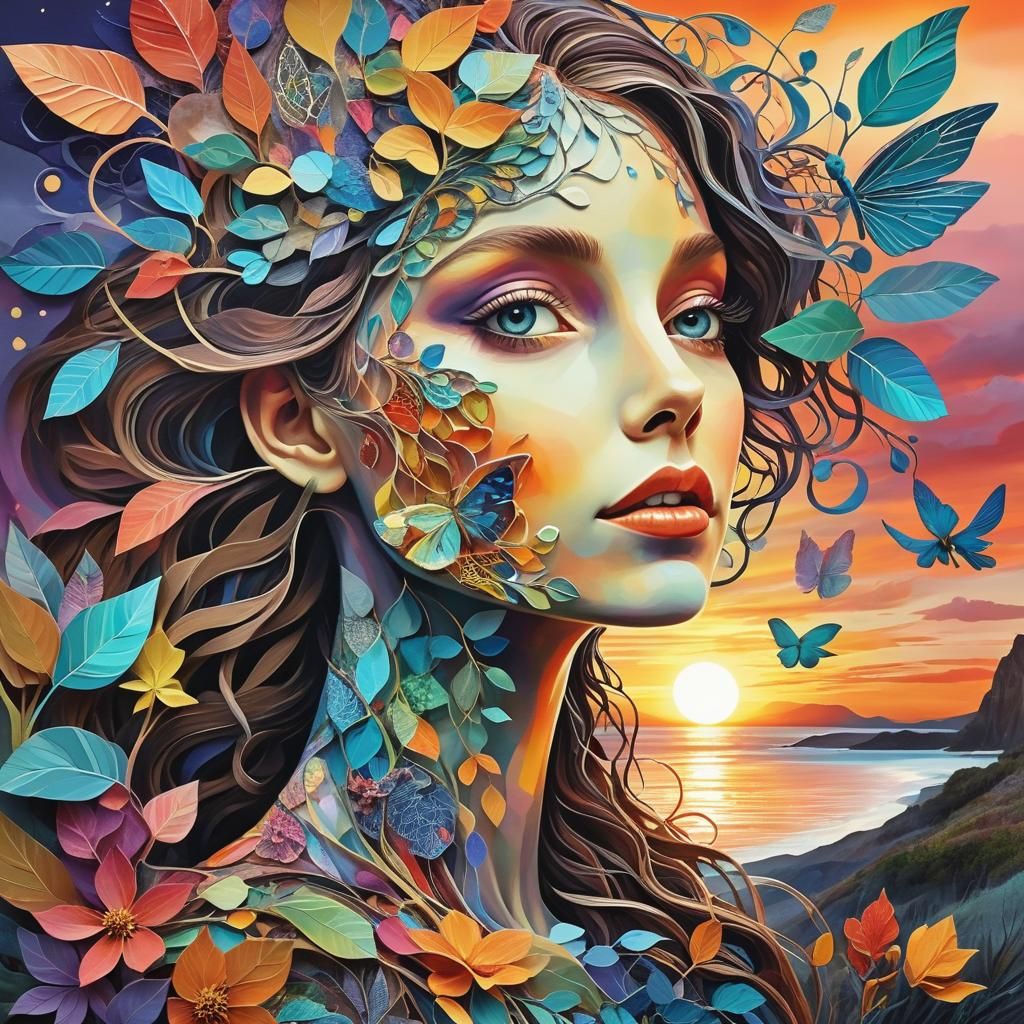 Mesmerizing Bio Art Paper Collage in 8K