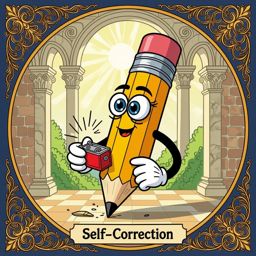 Witty Pencil Sharpens Itself in Smart Cartoon Style