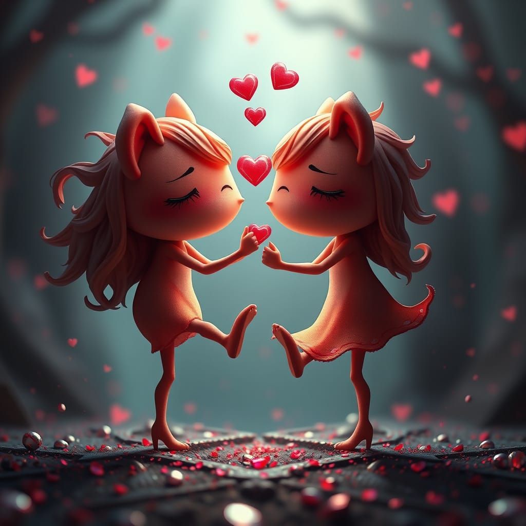 Whimsical Pixies Dance in Vibrant Fantasy Landscape