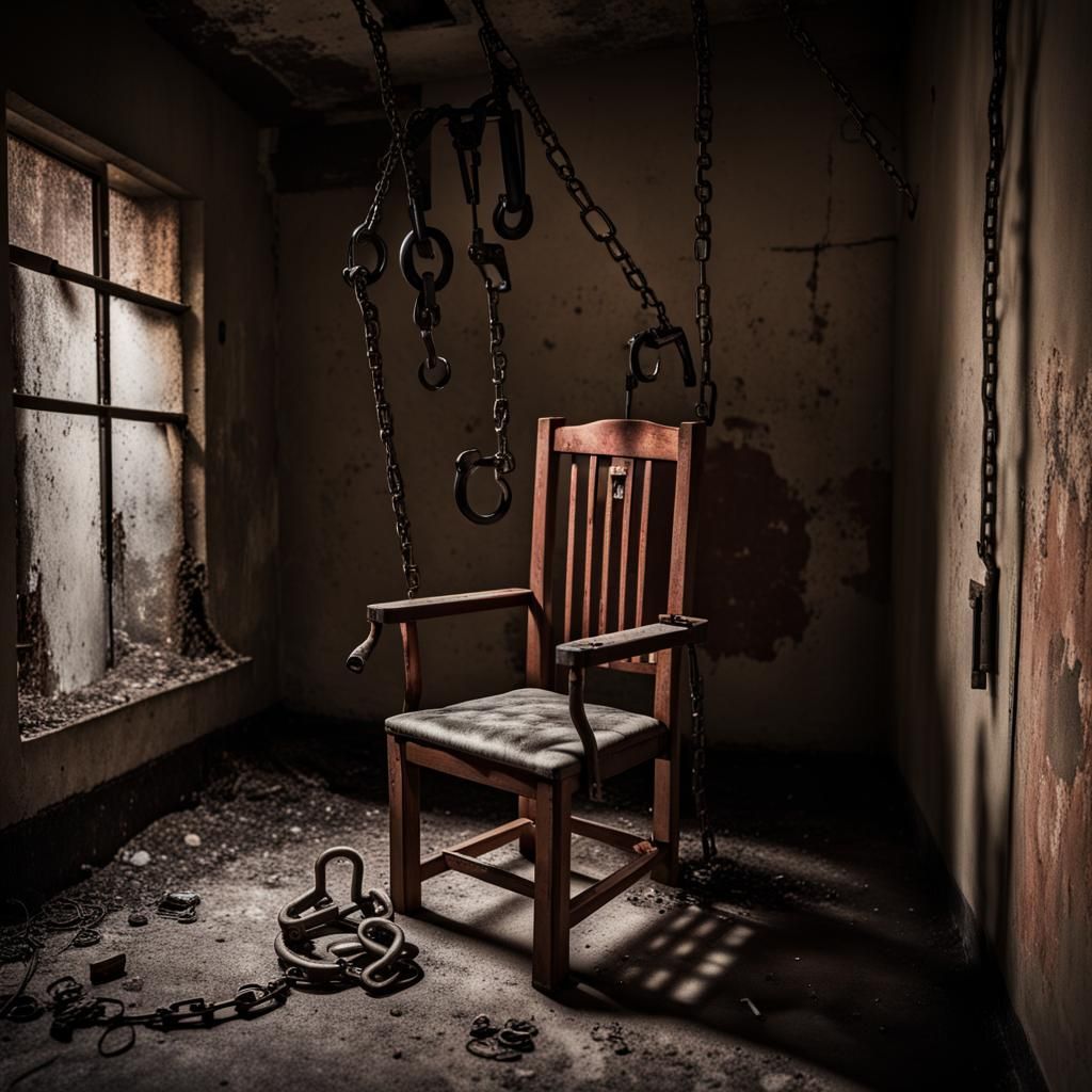 A dark mystery padded cell in the basement of an abandoned p...