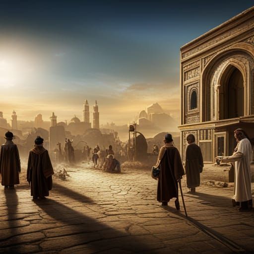 Hasidic Jews Prepare for Yom Kippur: Fantasy Art