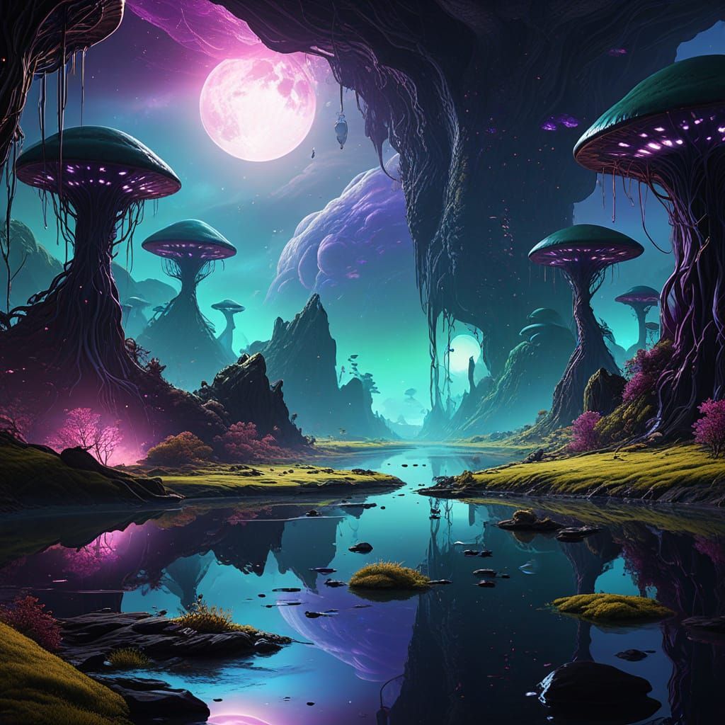 Epic Sci-Fi Alien World with Floating Islands