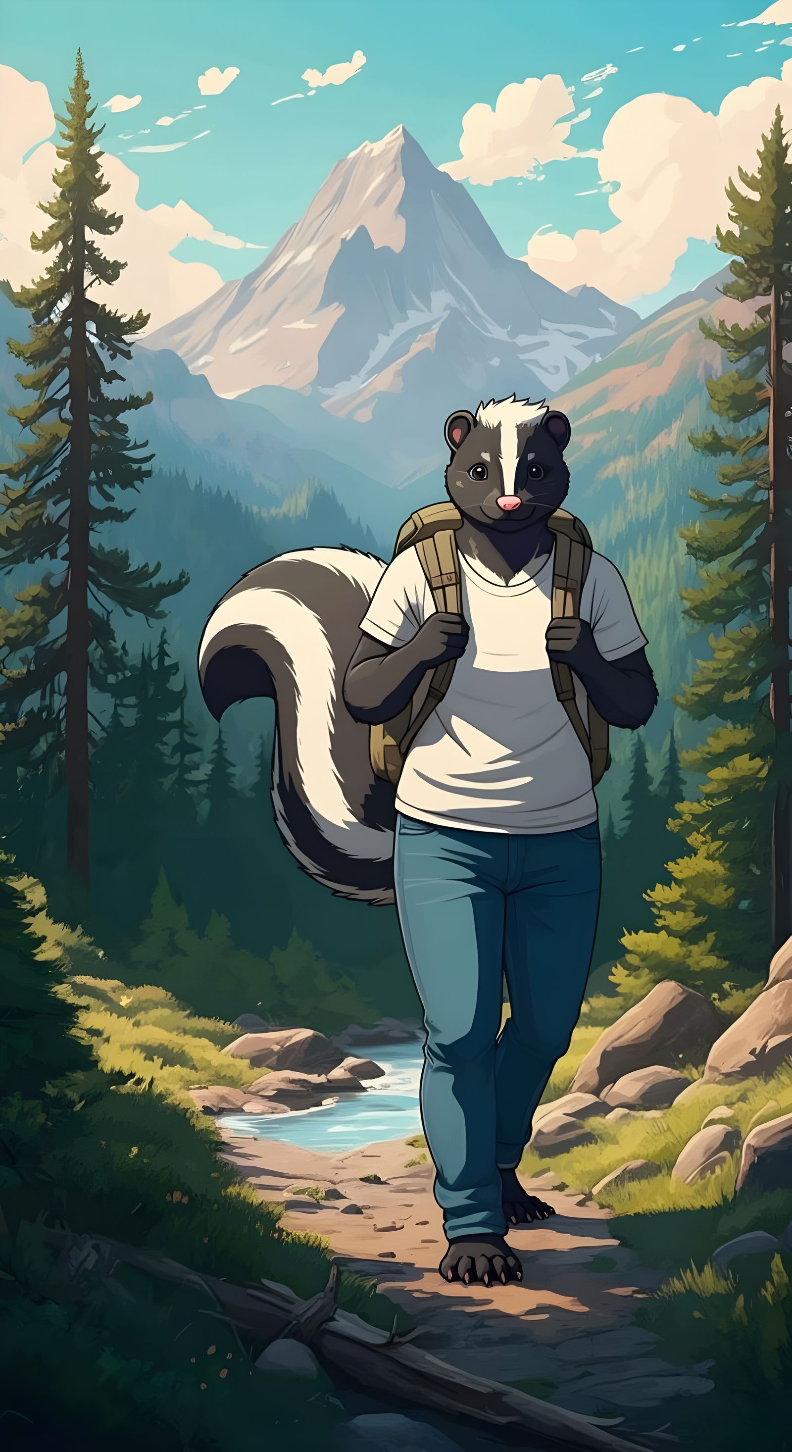 Anthropomorphic Skunk Embarks on Pacific Crest Trail Adventu...