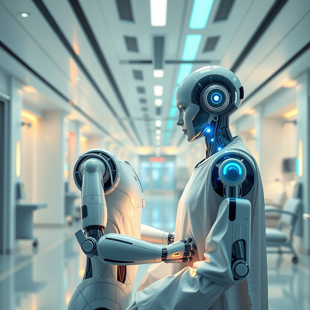 AI Robot Assists Patient at Technology Expo