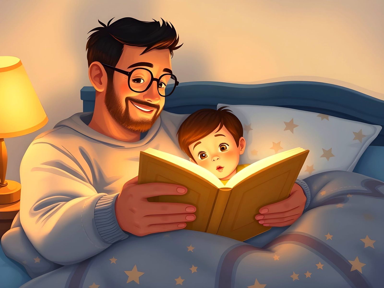 Bedtime Story: A Father and Child's Tender Moment