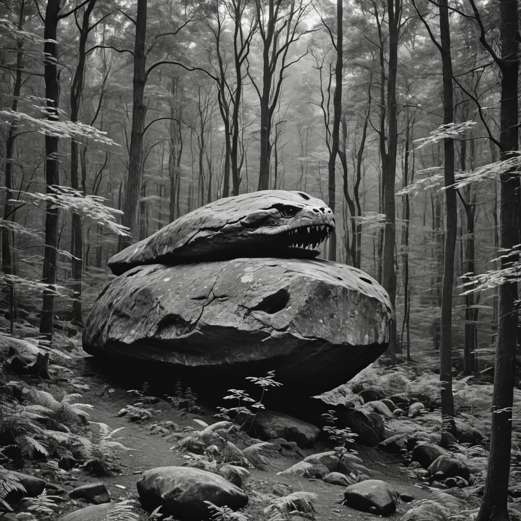 Snake Head Rock Formation in Forest