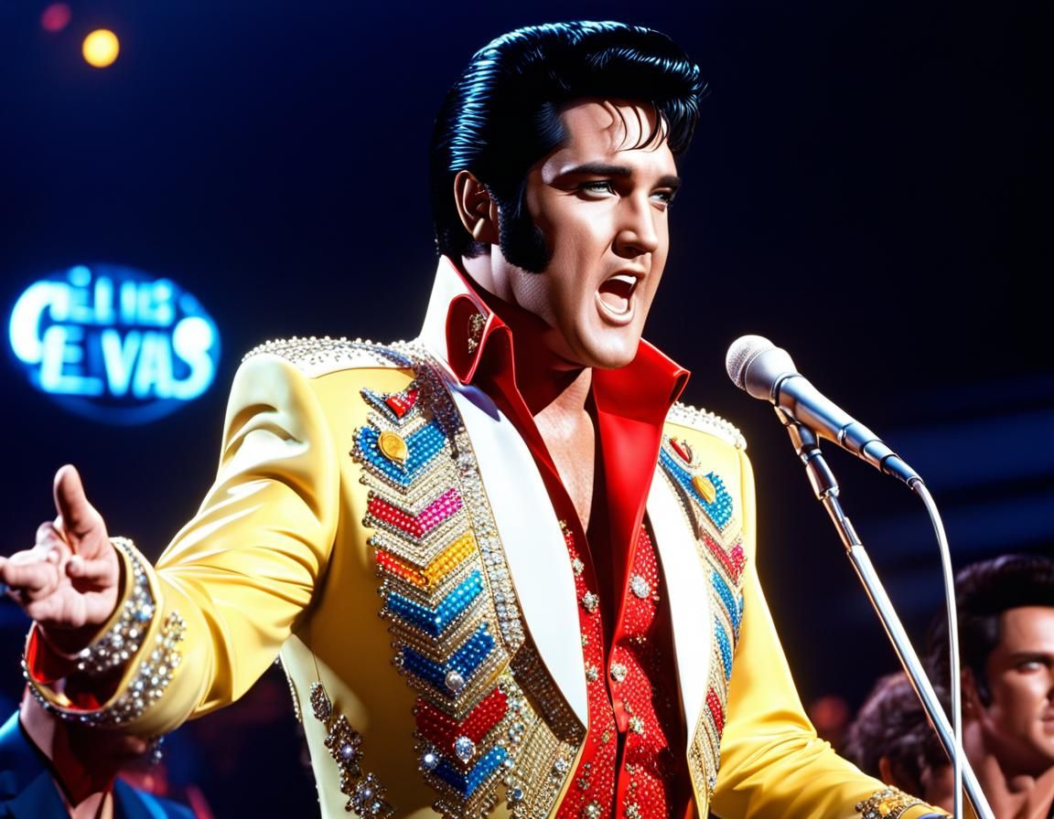 Elvis Presley on Stage in Las Vegas