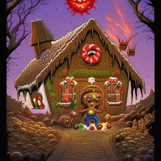Demonic Gingerbread Men Invade a Hellish Gingerbread House