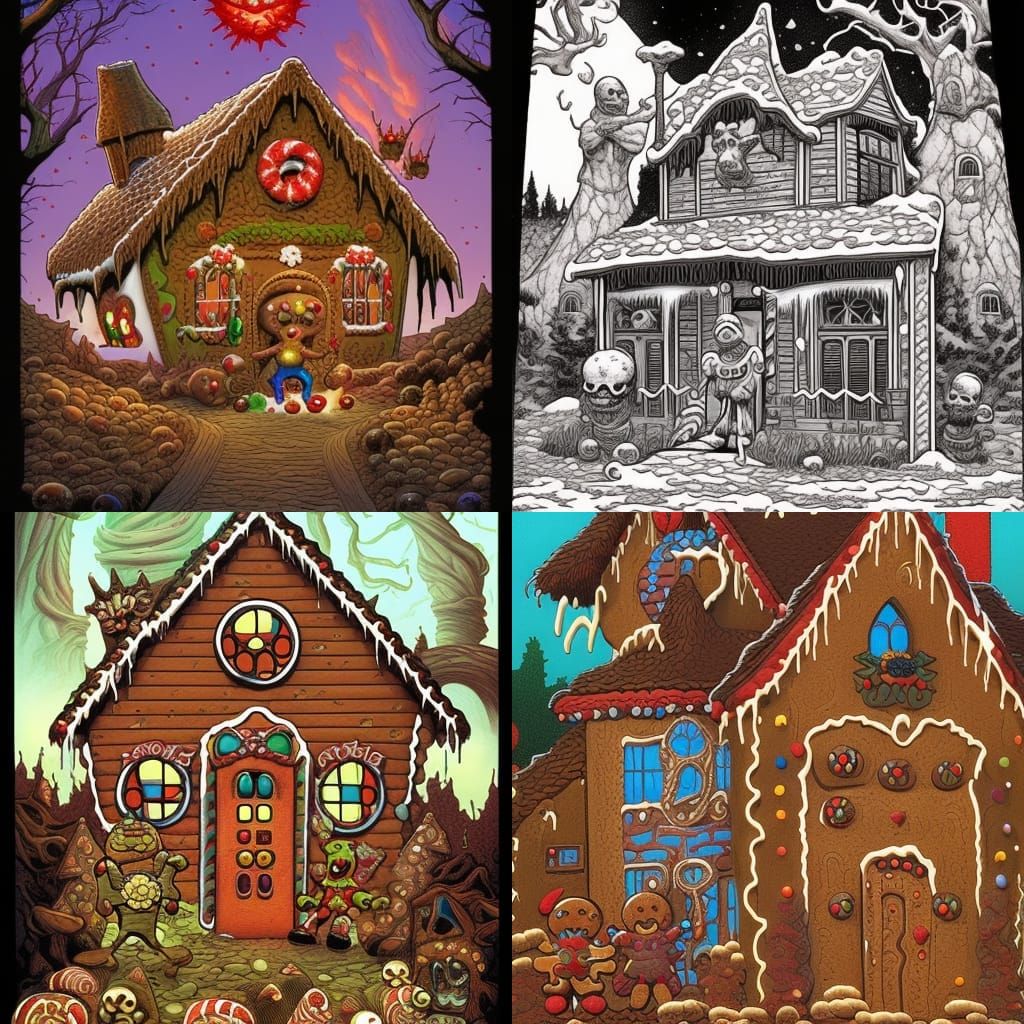 Hellish Gingerbread House with Demonic Gingerbread Men