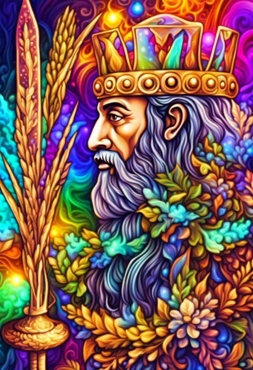 King of Swords in Abstract Fractal Style