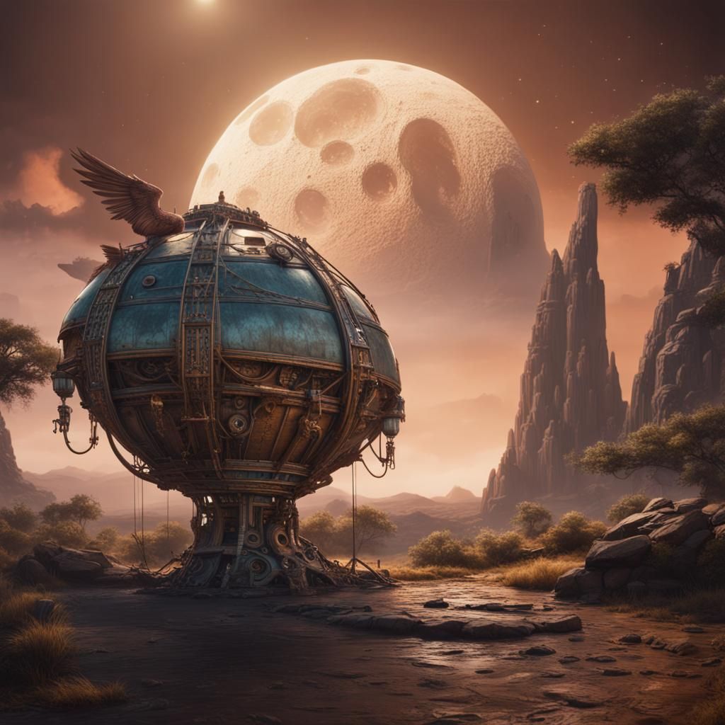 Prehistoric Time Machine Awaiting Moon Flight