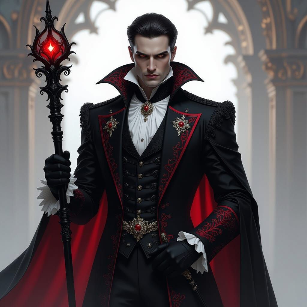 Dark Nobleman Portrait in Gothic Victorian Style