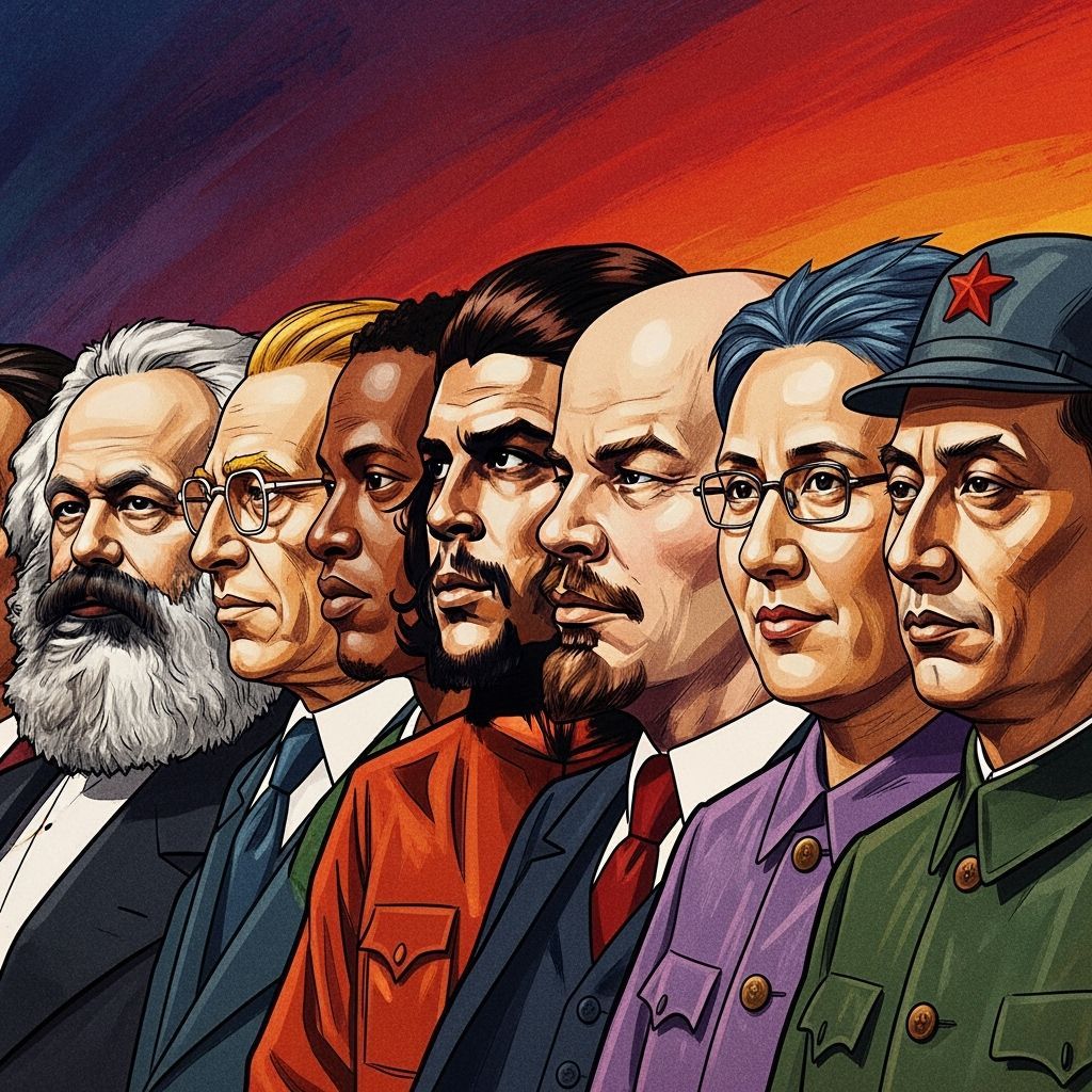 Communist Leaders Aligned in Socialist Realism Style