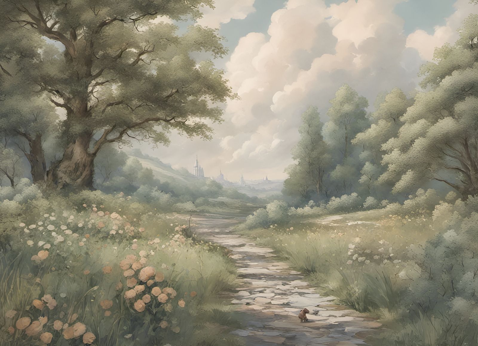 Tractor Fertilizing Wheat Crops in Sunny Green Field