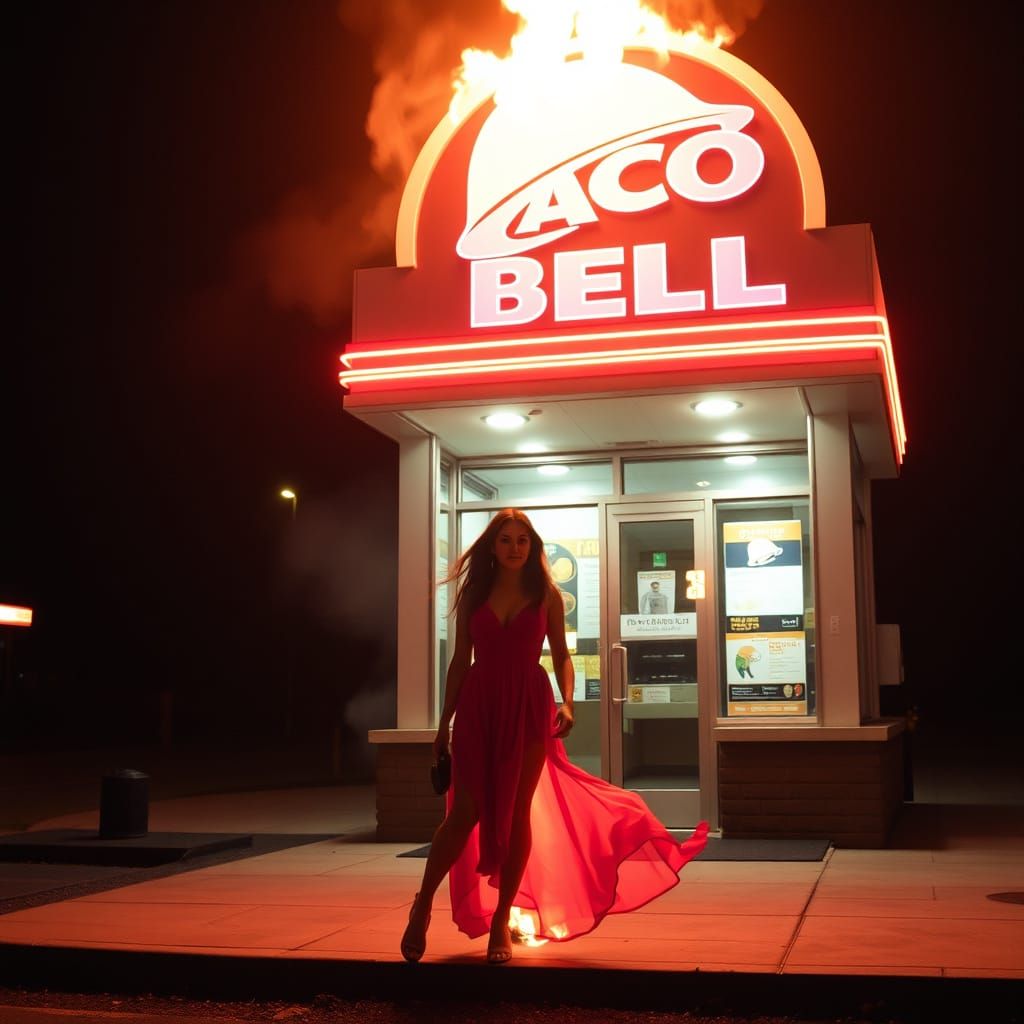 Fiery Woman at Taco Bell Gates of Hell