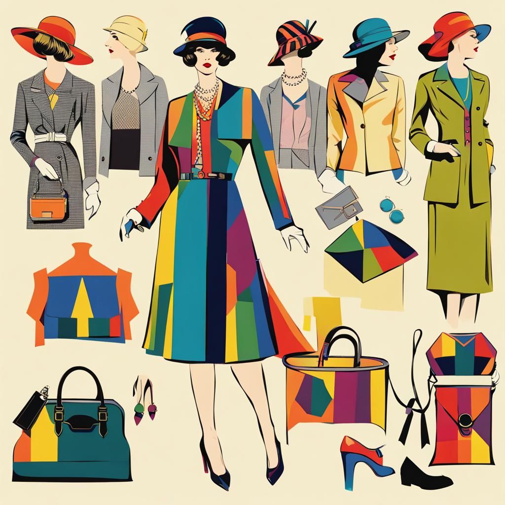 1920s Fashion Illustration in Pop Art Style