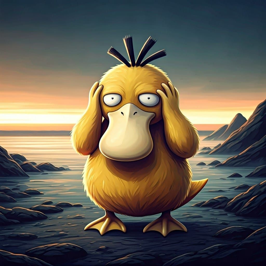 Misty Psyduck Contemplates Life's Mysteries