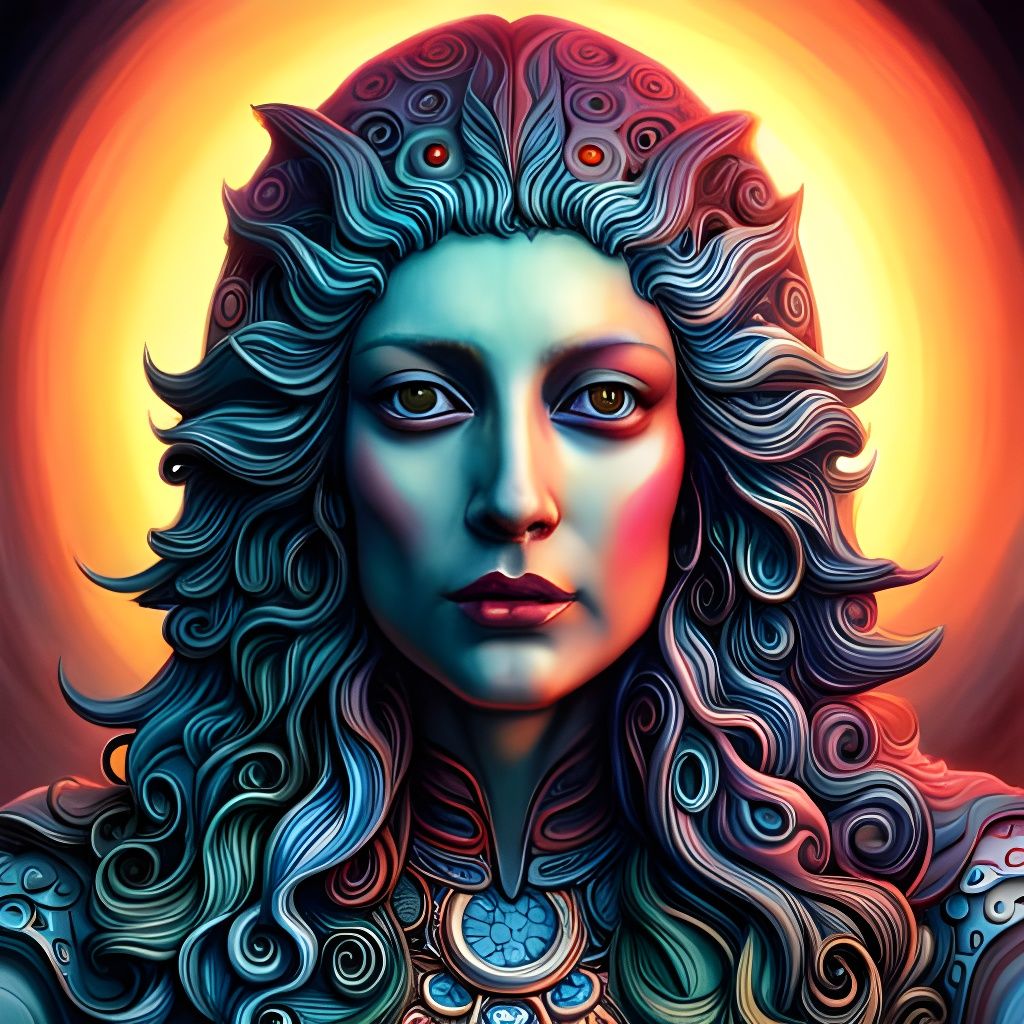 Psychedelic Porcelain Statue in 8K Resolution