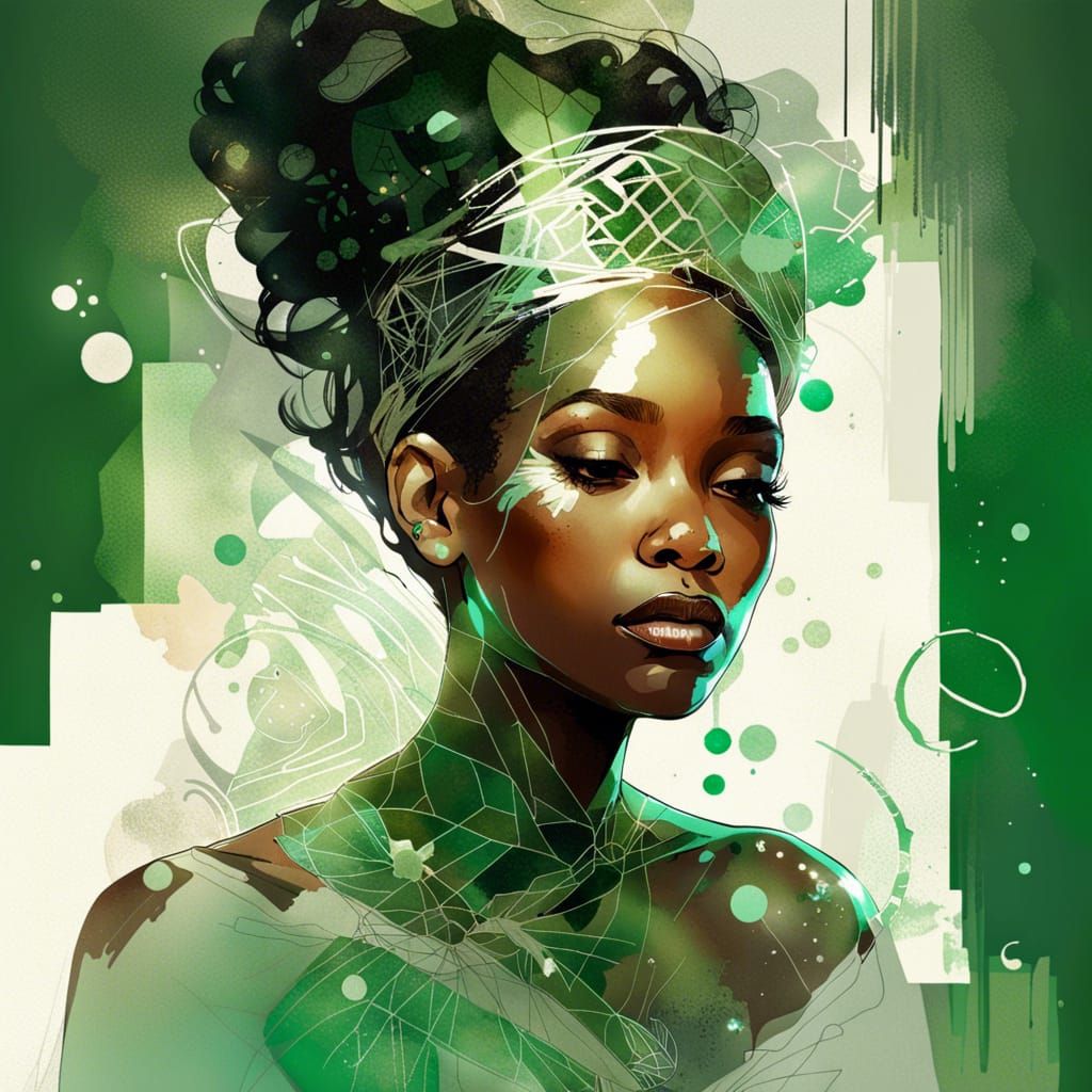 Princess Tiana Portrait with Emerald Filigree