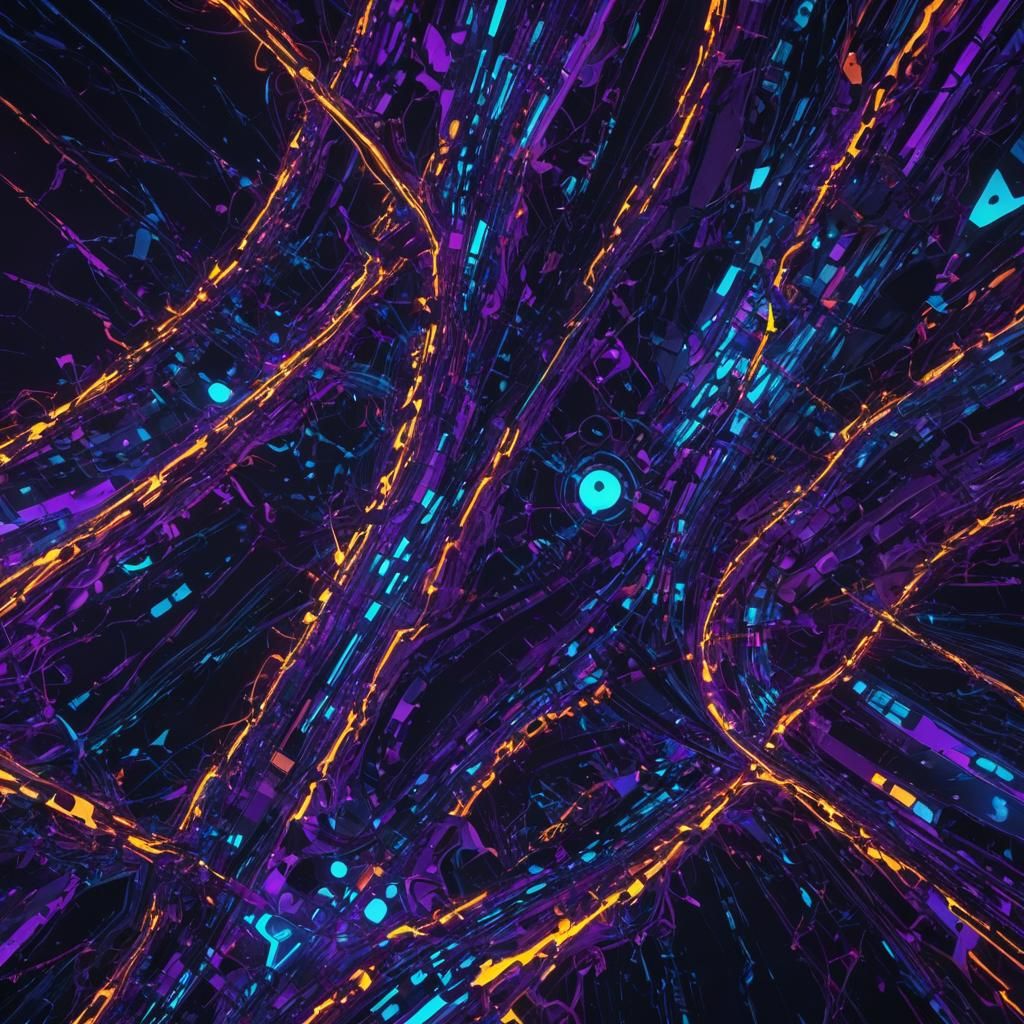 Neon Dreamscape: Abstract Expressionism in Digital Art