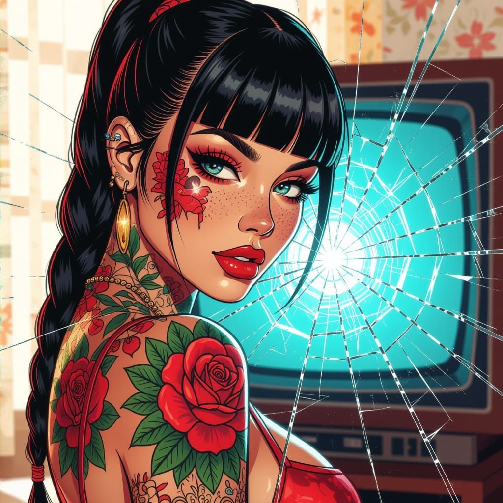 Surreal Supermodel in Cyberpunk Chic