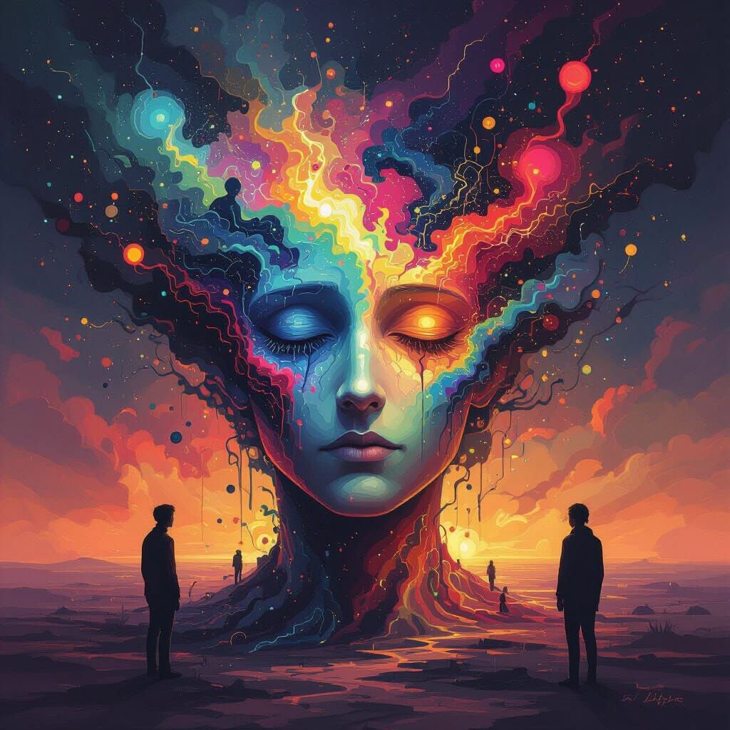 Surreal Digital Painting of Autism, Loneliness, and Isolatio...