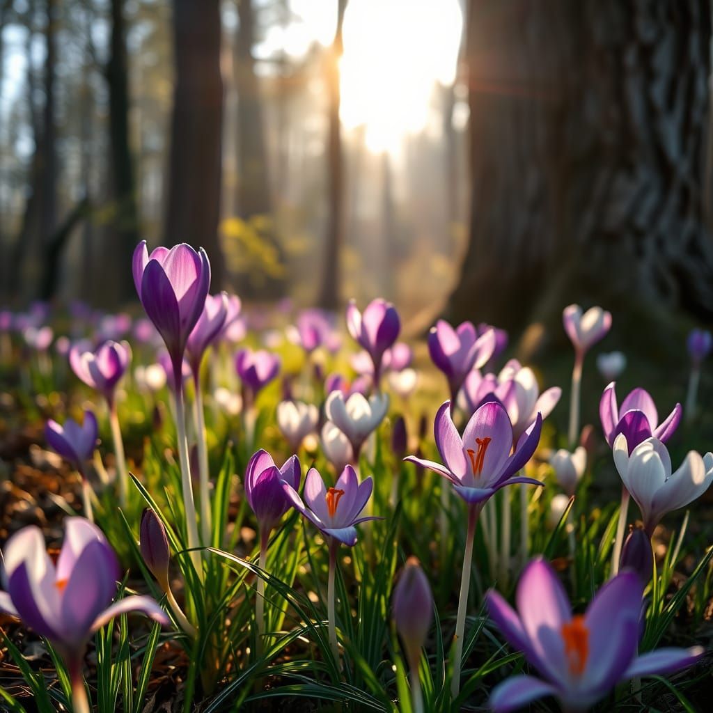 Serene Spring Bloom in Vibrant Purple Hues