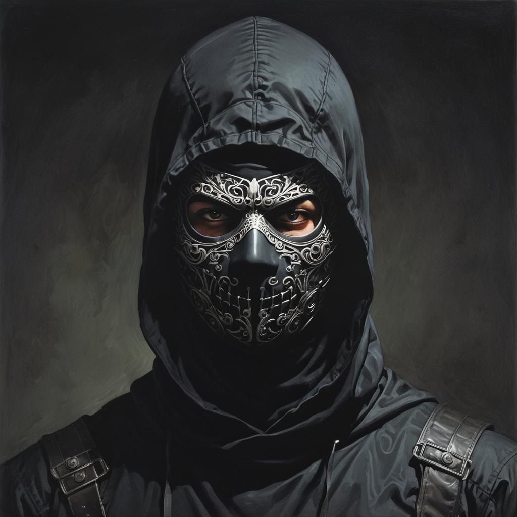 Sinister Balaclava Artwork in Nocturnal Theme
