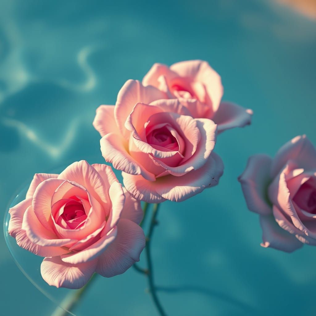 Serene, Submerged Roses in Soft Focus