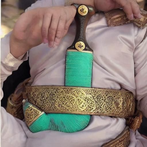 Ornate Yemeni Jambiya Dagger Close-up