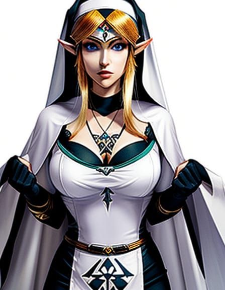 Fierce Deity Zelda Nun Outfit, Digital Rendering