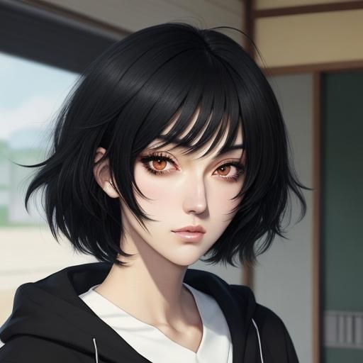 Anime Style Portrait of a High School Girl
