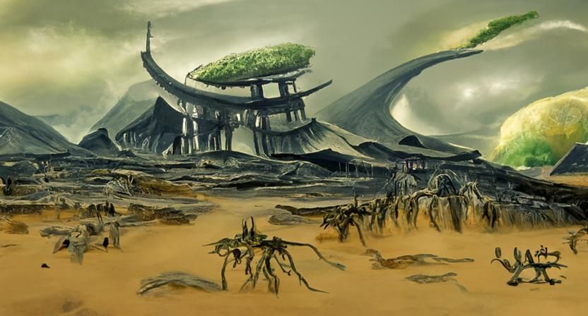 Science Fantasy Extraterrestrial Landscape in Shishizaru Sty...