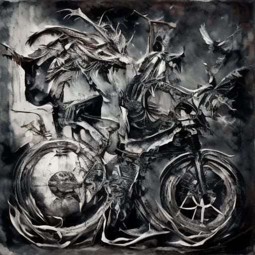 Ethereal Black Cat in Horror Cyberpunk Aesthetic