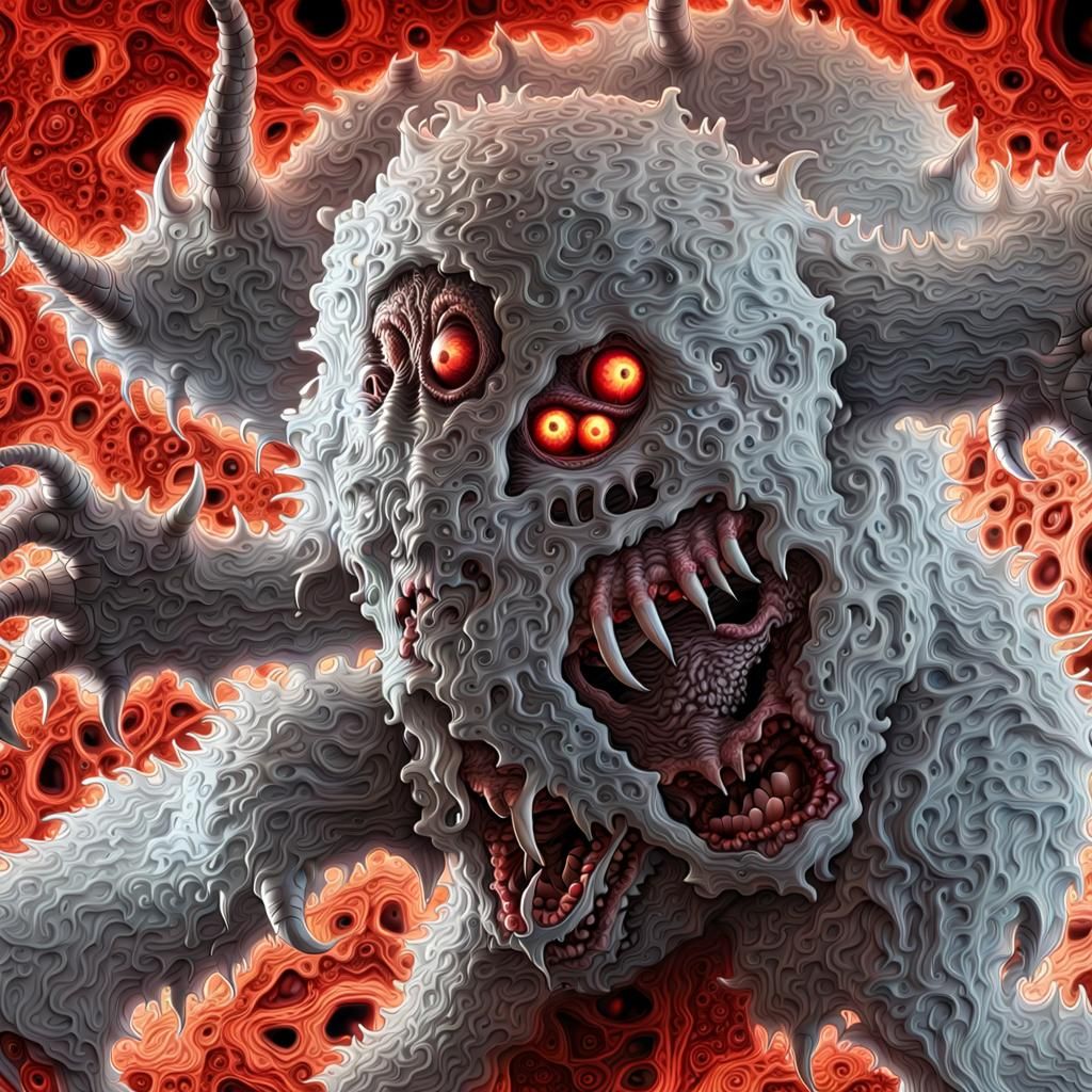 Monstrous Yeti Engineer in Surrealist Impasto Style