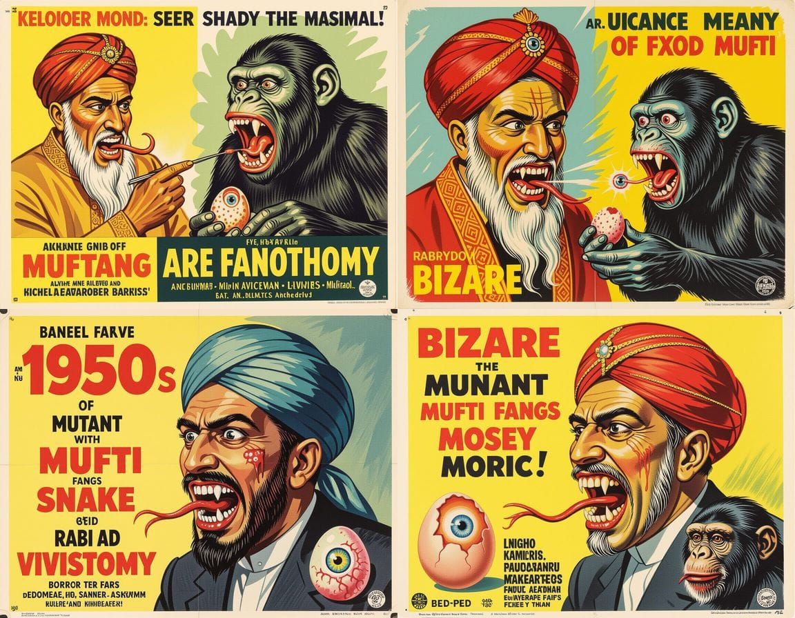 Vintage Horror Poster: Bizarre Mutant Hybrid