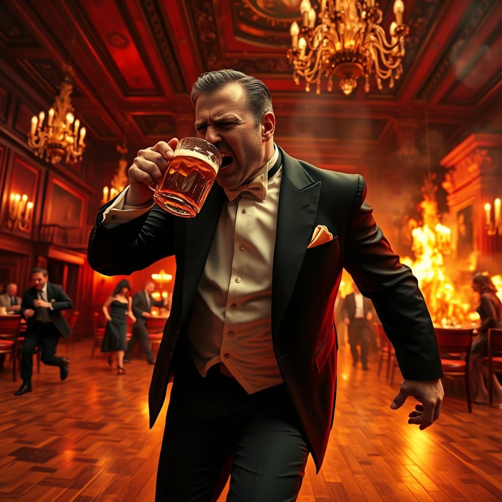 Dapper Man Dances with Flames