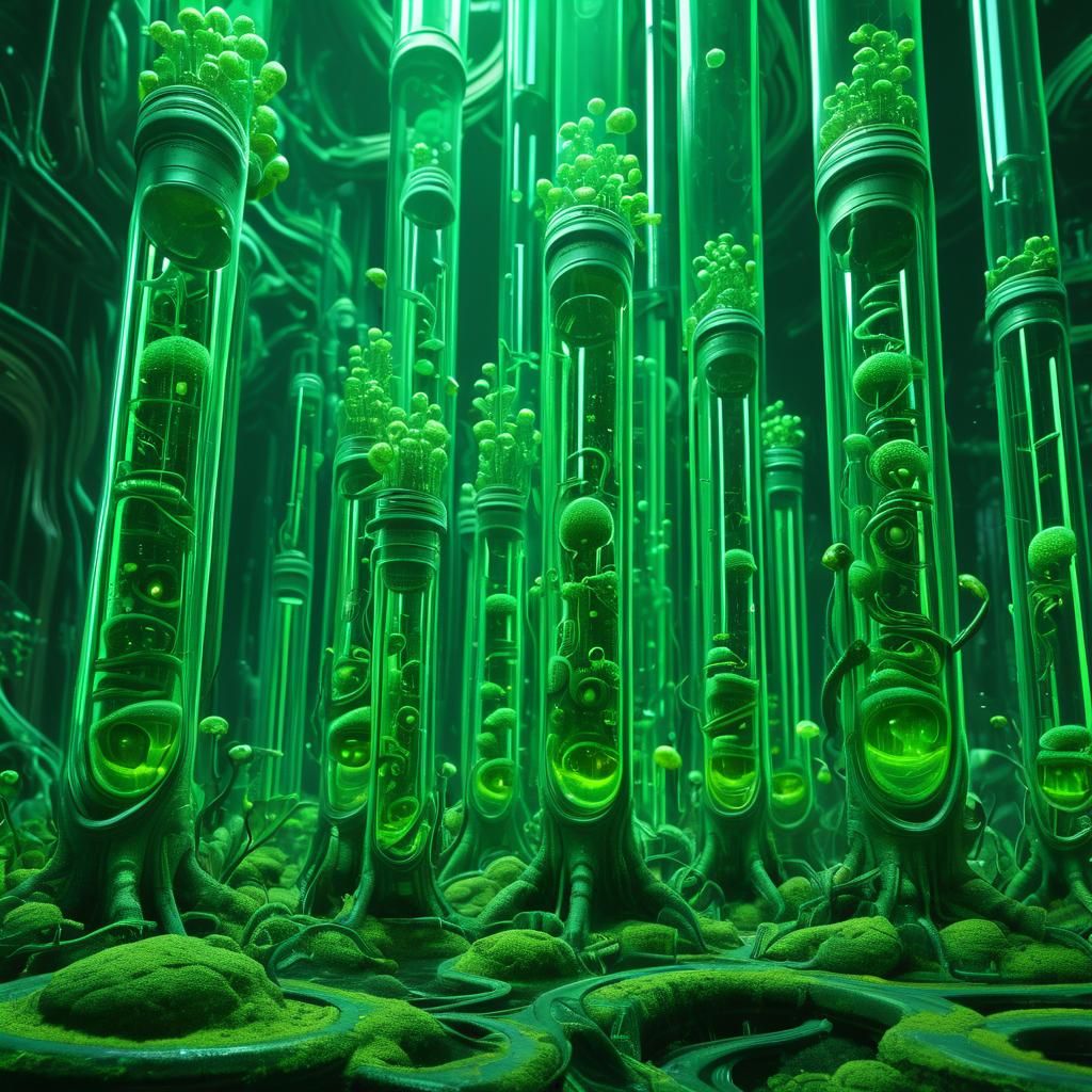 Magic Surrealism: Aliens in Giant Test Tubes