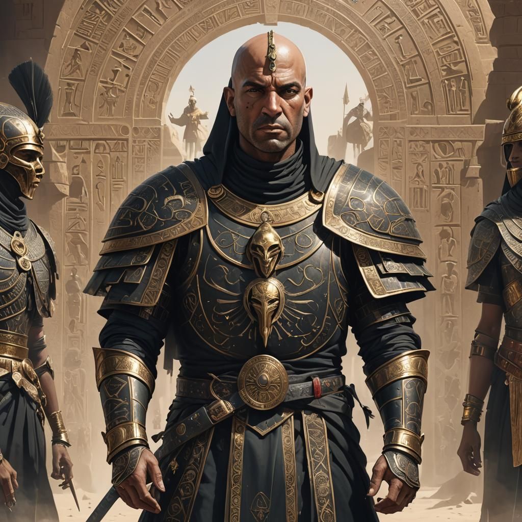 Egyptian Knight with Seth Symbols in DND Style