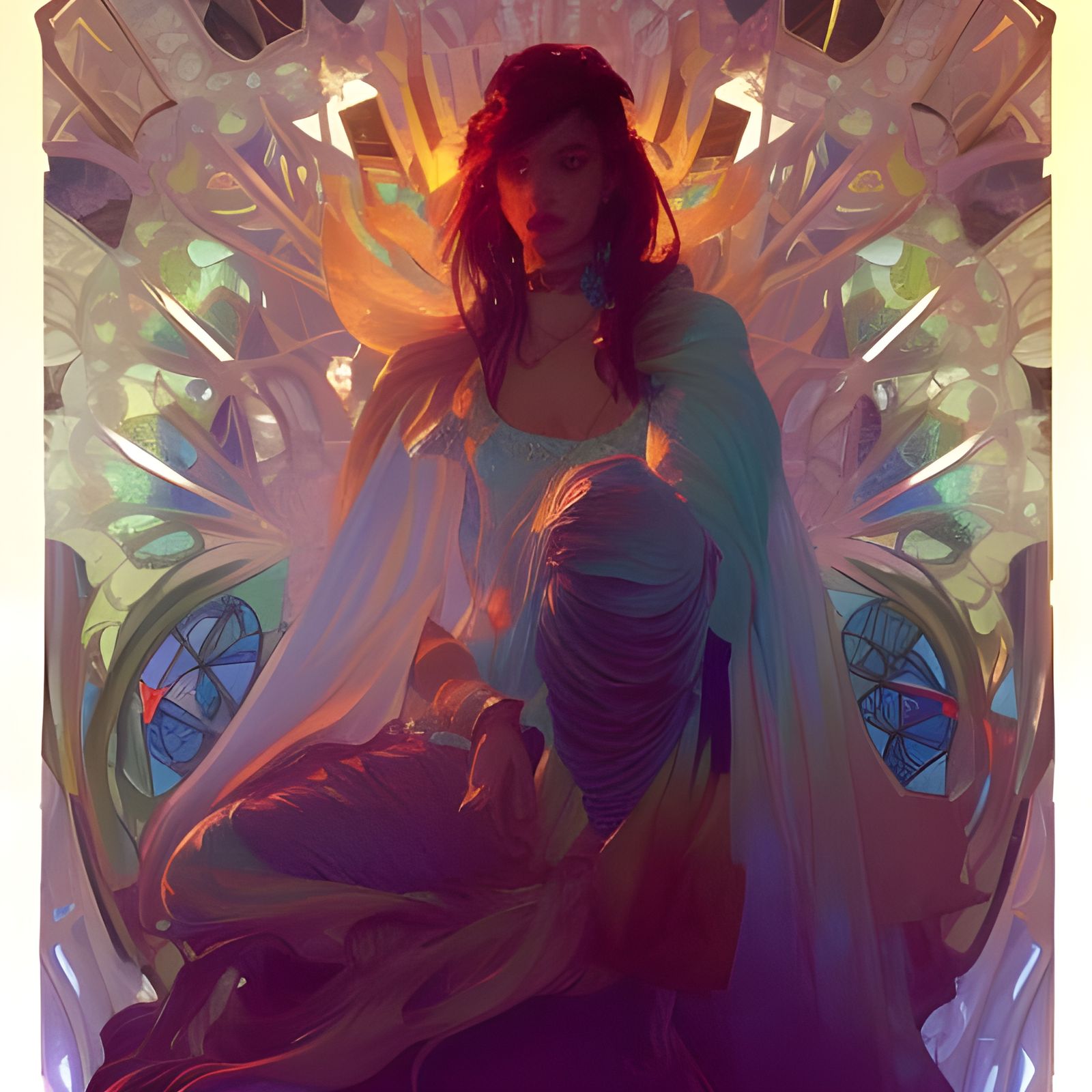 on the throne
