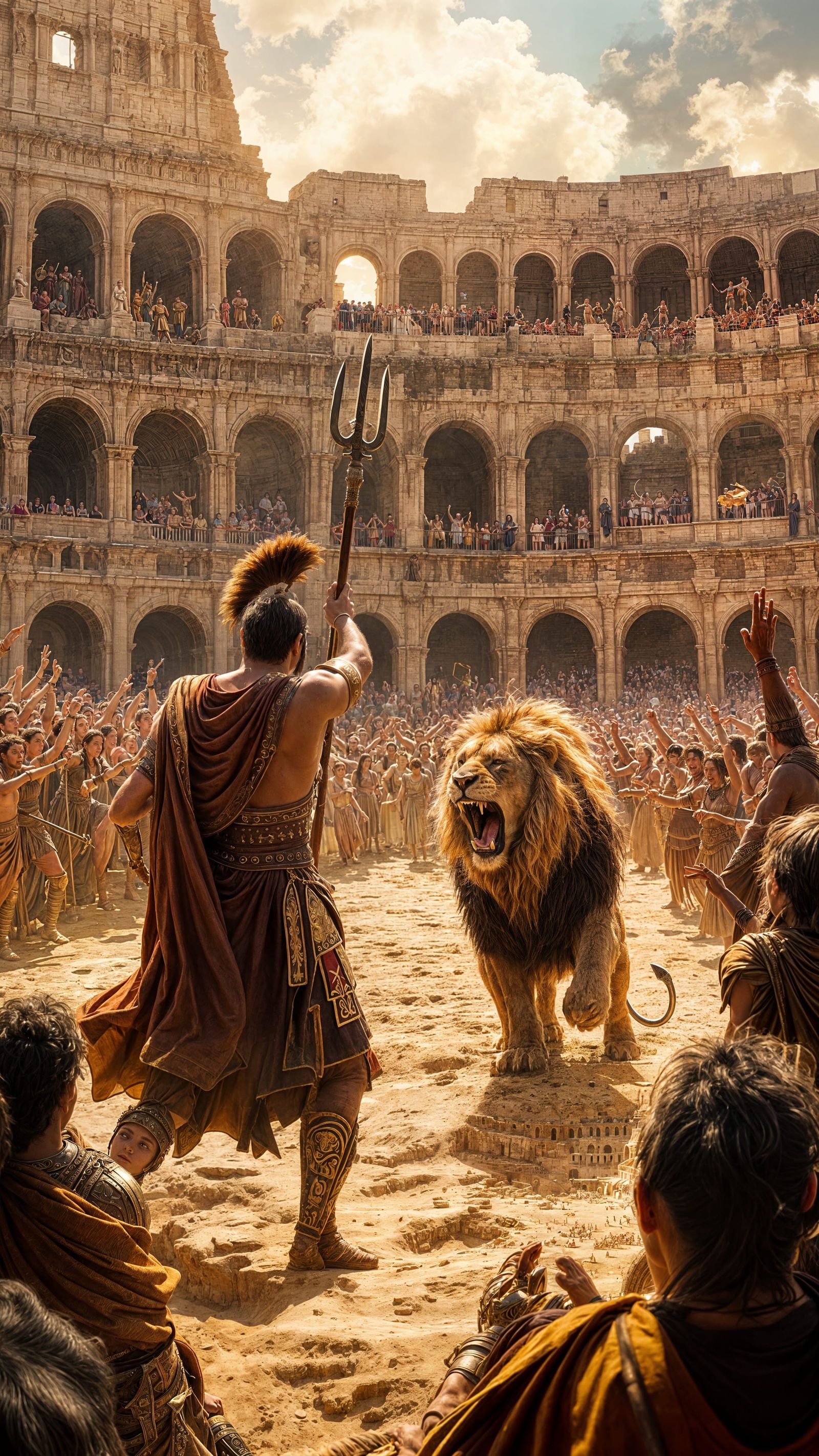 Surreal Colosseum Epic with Ultra-Realistic Gladiator Battle